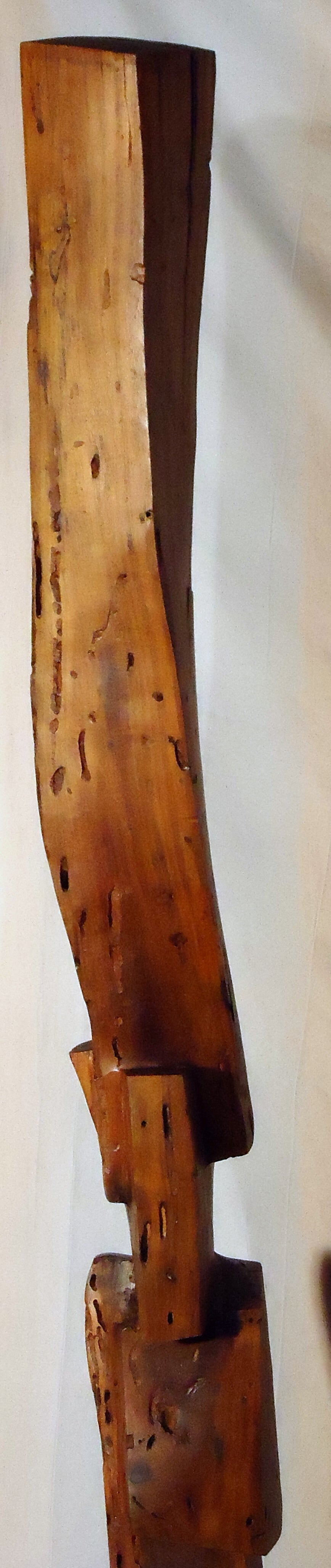 Hand-Carved Studio Mesquite Stele in the Style of J. B. Blunk, circa 1970 For Sale 1