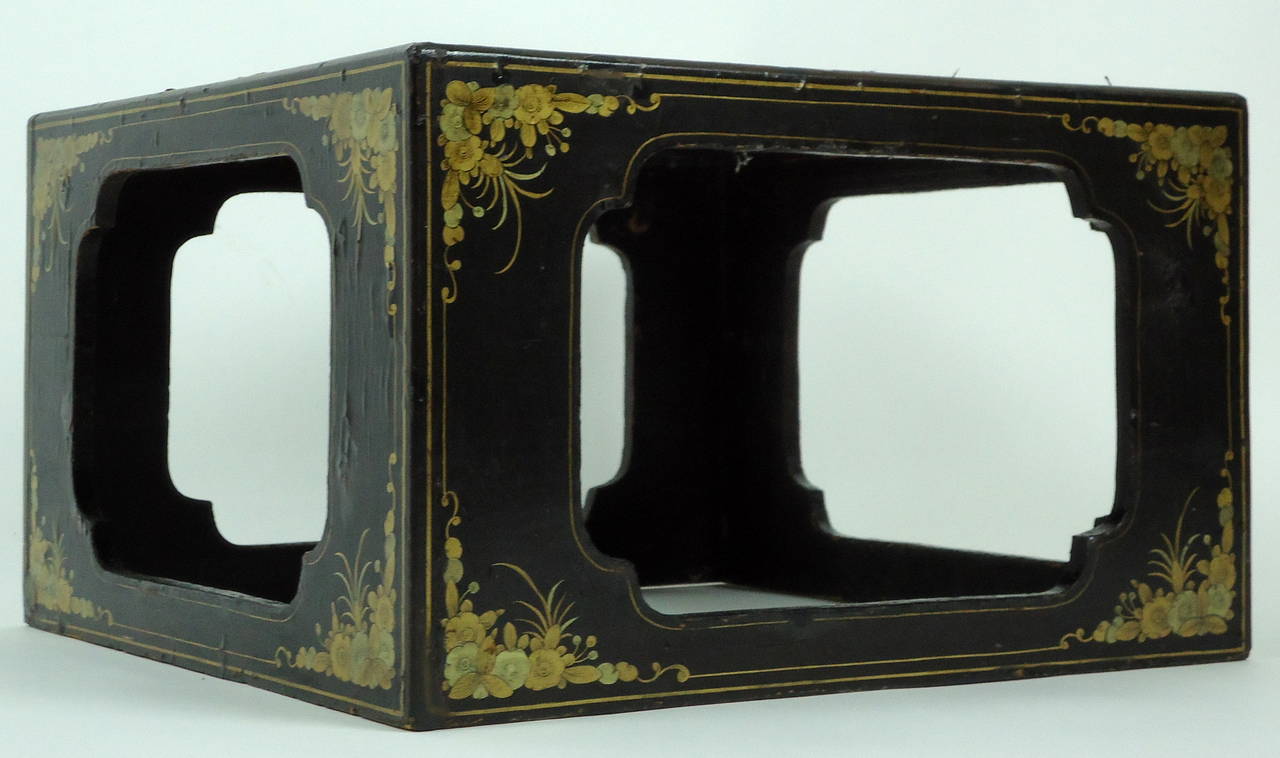 Early 20th Century Japanned Edwardian Butterfly Specimen Display Case or End Table, circa 1905