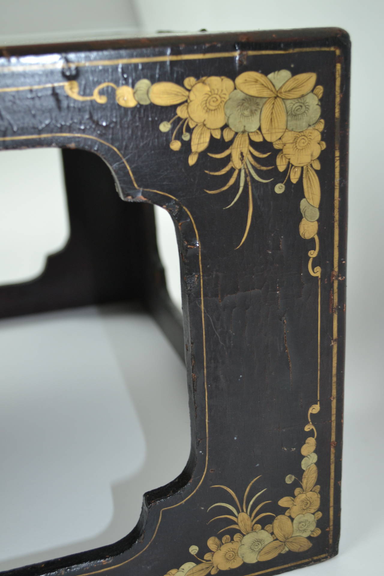 Birch Japanned Edwardian Butterfly Specimen Display Case or End Table, circa 1905