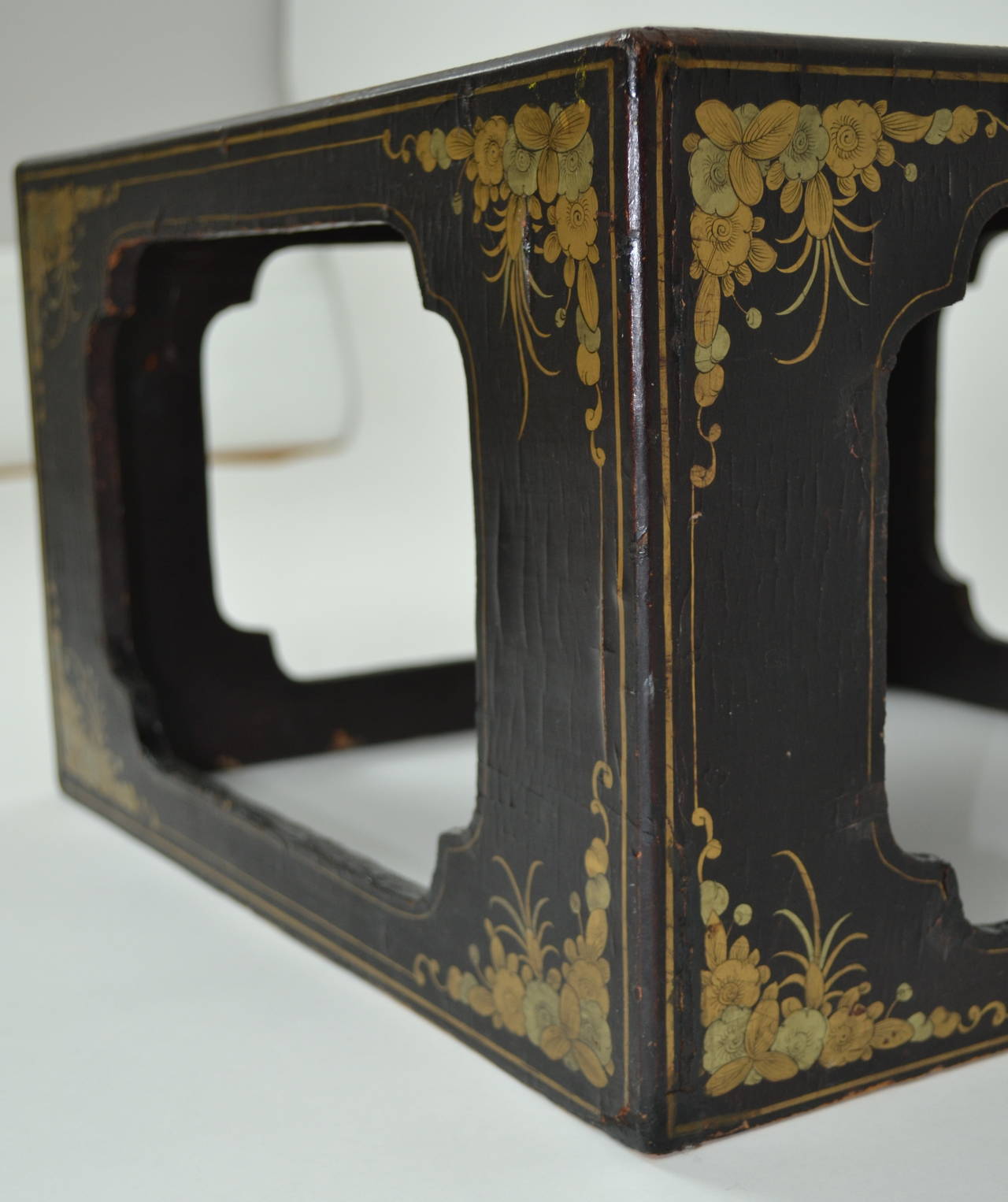 Japanned Edwardian Butterfly Specimen Display Case or End Table, circa 1905 1