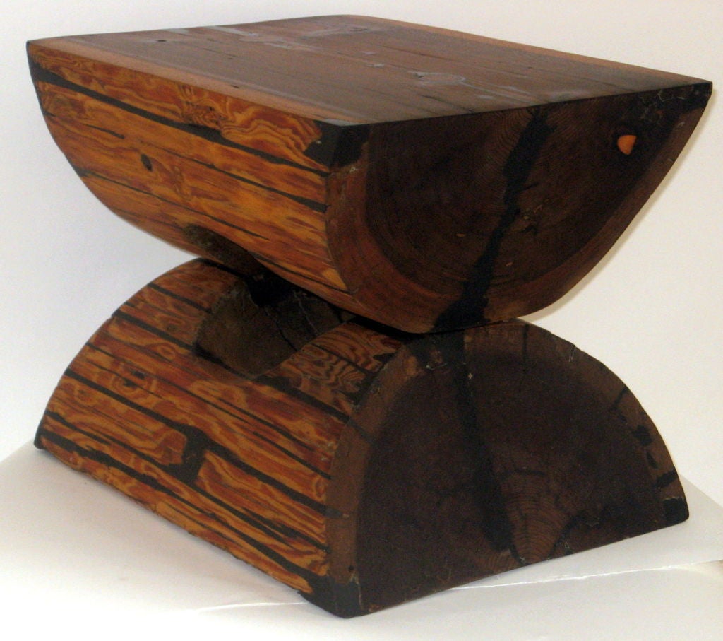 A very early example of Californian sculptor, ceramicist and furniture maker, J.B. Blunk's work. 

This stool, table was created in 1965 as part of one of Blunk's first furniture commissions for a residence on St. Martin's. 
 
James B. Blunk