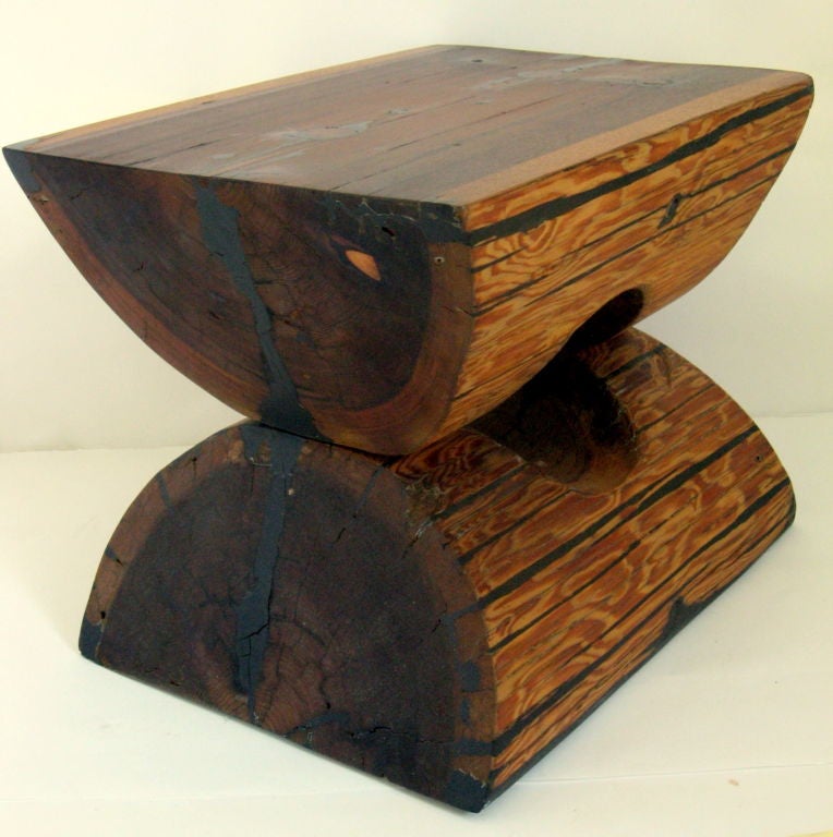 Mid-Century Modern Cypress End Table or Stool by J. B. Blunk, 1965