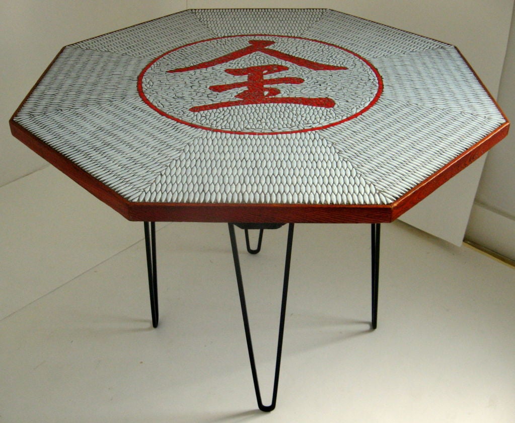 Mosaic Tile Octagaonal Game Table 1950