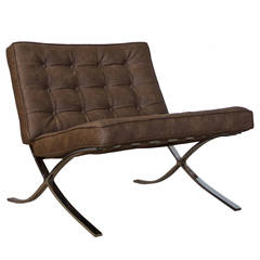 One Pair of Newly Upholstered Barcelona Chairs 6