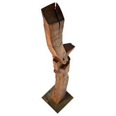 Hand-Carved Studio Mesquite Stele in the Style of J. B. Blunk, circa 1970 12