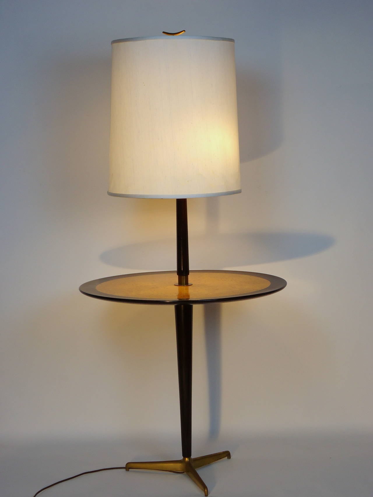 Edward Wormley for Dunbar Bird's-Eye Maple and Mahogany Lamp Table, circa 1950