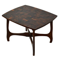 Don Shoemaker Studio End Table with Parquet Top, Mexico 1960s
