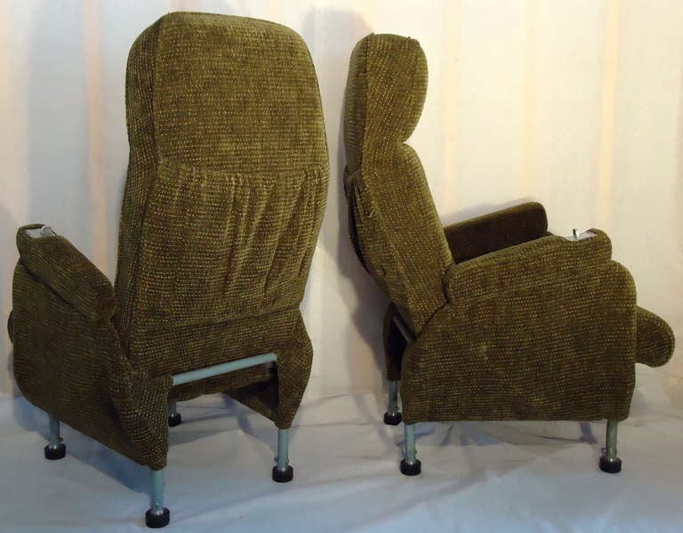 Mid-20th Century Pair of Warren McArthur Corporation Aircraft Passenger Seats Adjustable c. 1946