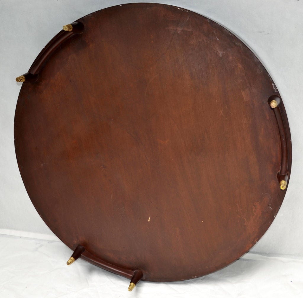 Polished Rare Pepe Mendoza Mahogany Drum Coffee Table 1958
