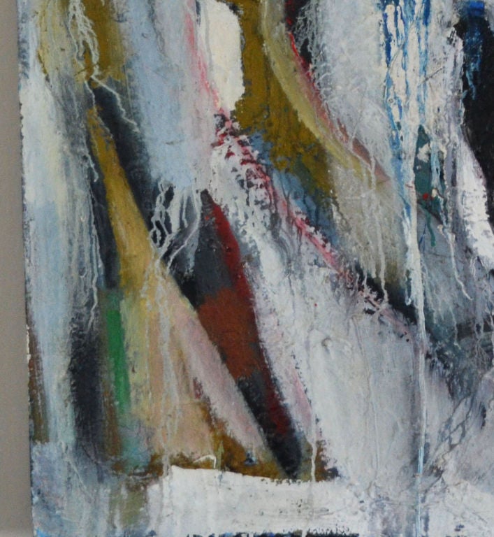 XX secolo Pittura astratta degli anni '90 raffigurante un uccello rapace su tela, firmata: DK in vendita