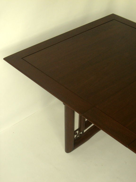 American Dining Table Oriental Style Walnut Stratford House, 1953 For Sale
