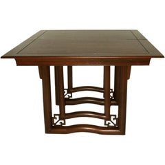 Vintage Dining Table Oriental Style Walnut Stratford House, 1953