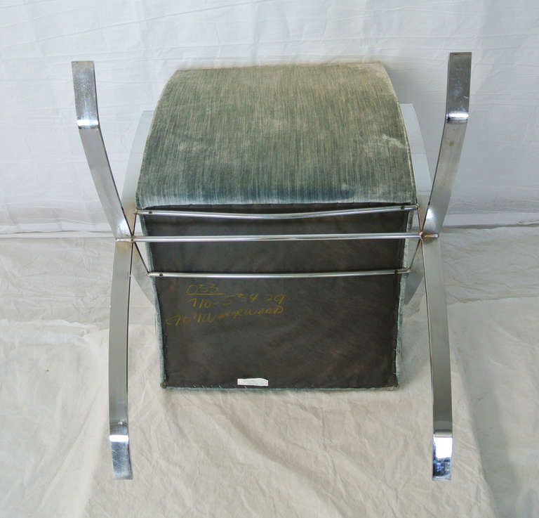 Late 20th Century Bernhardt Flair Flat Bar Chrome Arm Chair Inspired by Milo Baughman circa 1979