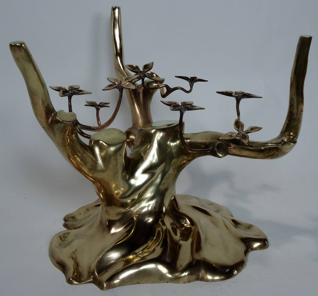 In the Style of Willy Daro Cast Bronze Bonsai Coffee Table , circa 1970 2