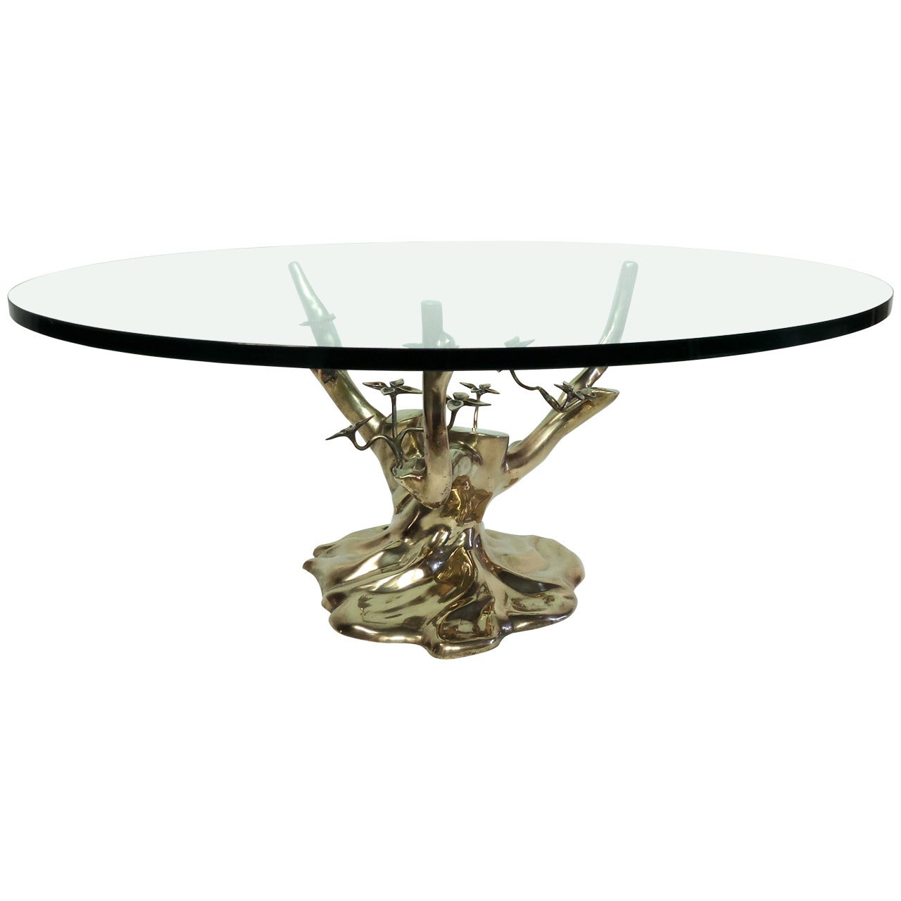 In the Style of Willy Daro Cast Bronze Bonsai Coffee Table , circa 1970