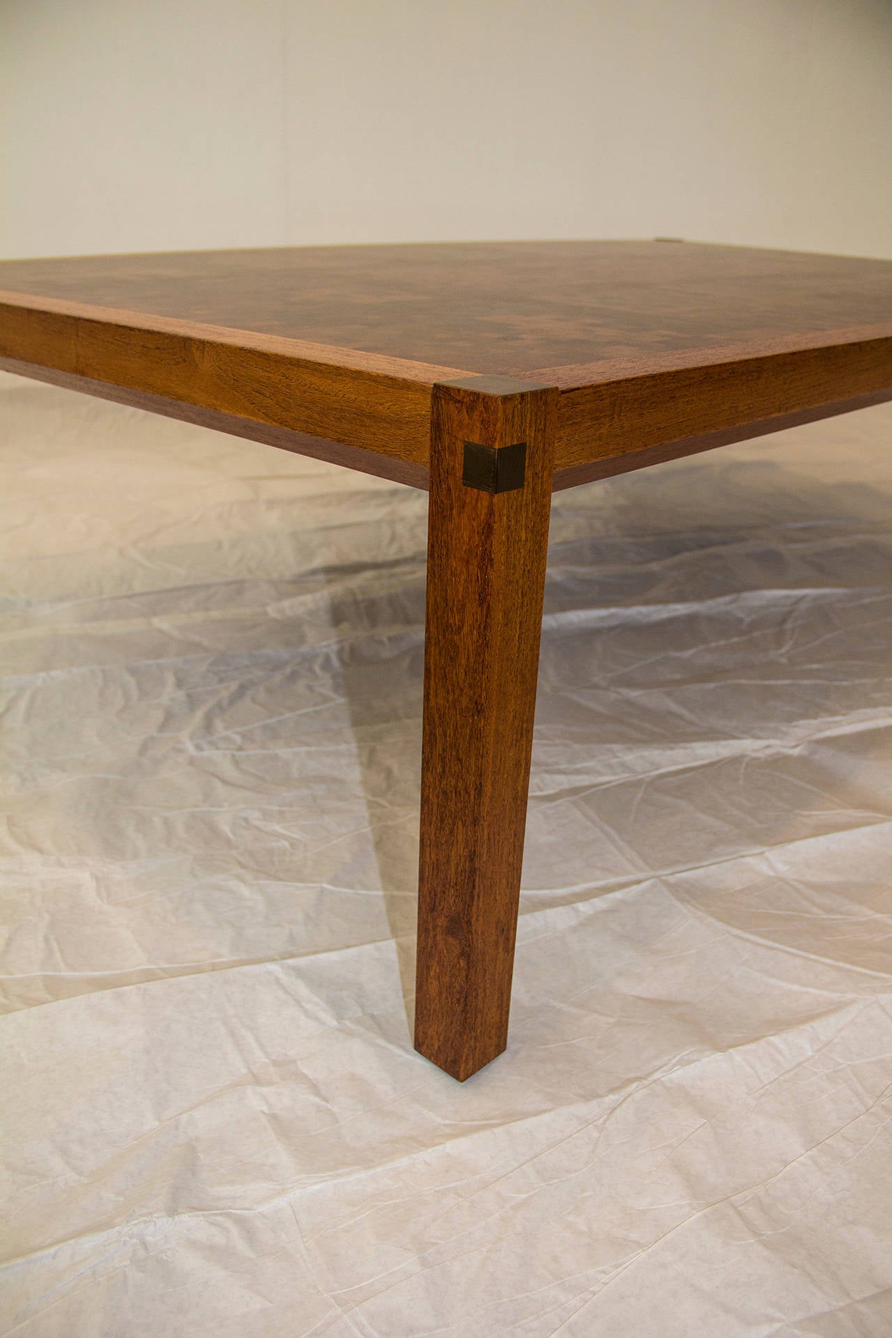 Scandinavian Modern Danish, Coffee Table by Tranekaer composed of exotic hard Woods, 1970s