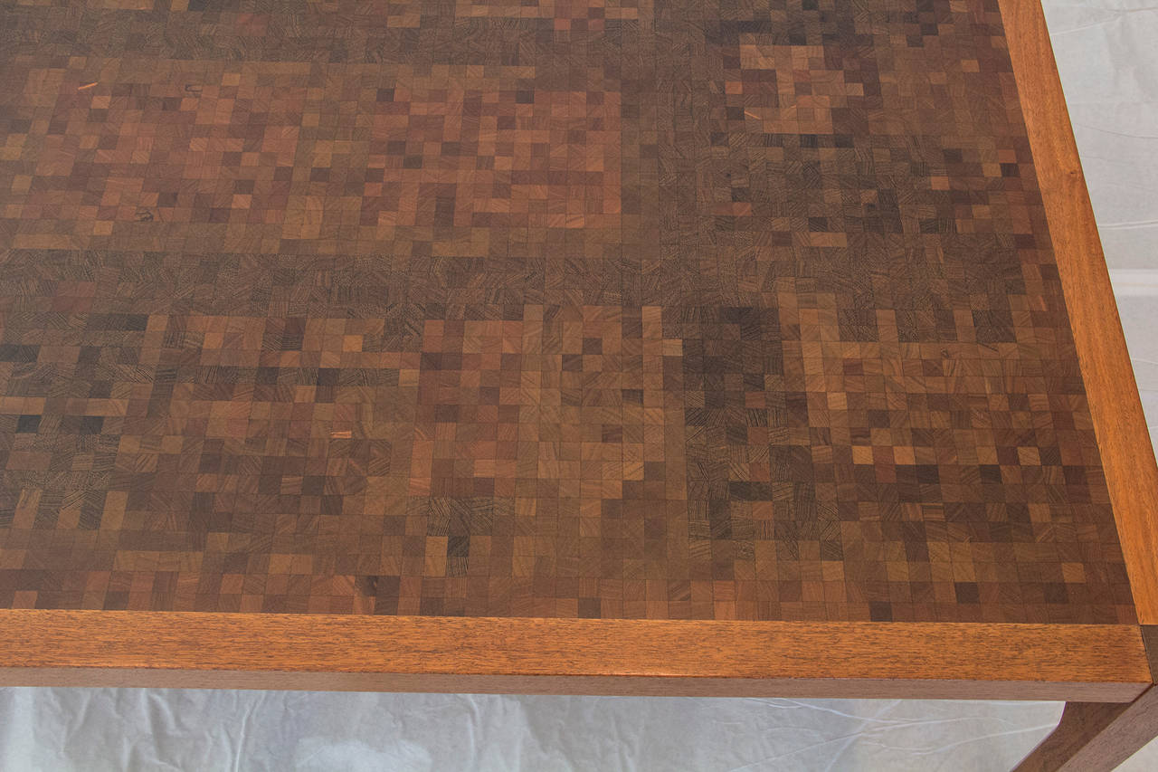 Danish, Coffee Table by Tranekaer composed of exotic hard Woods, 1970s In Good Condition In Camden, ME