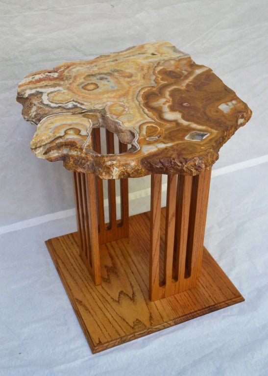 Polished Agate Top End Tables from the 1960s For Sale