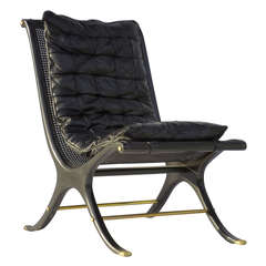 1968 Ebony Caned Lounge Chair Gerald Jerome CA Design 10