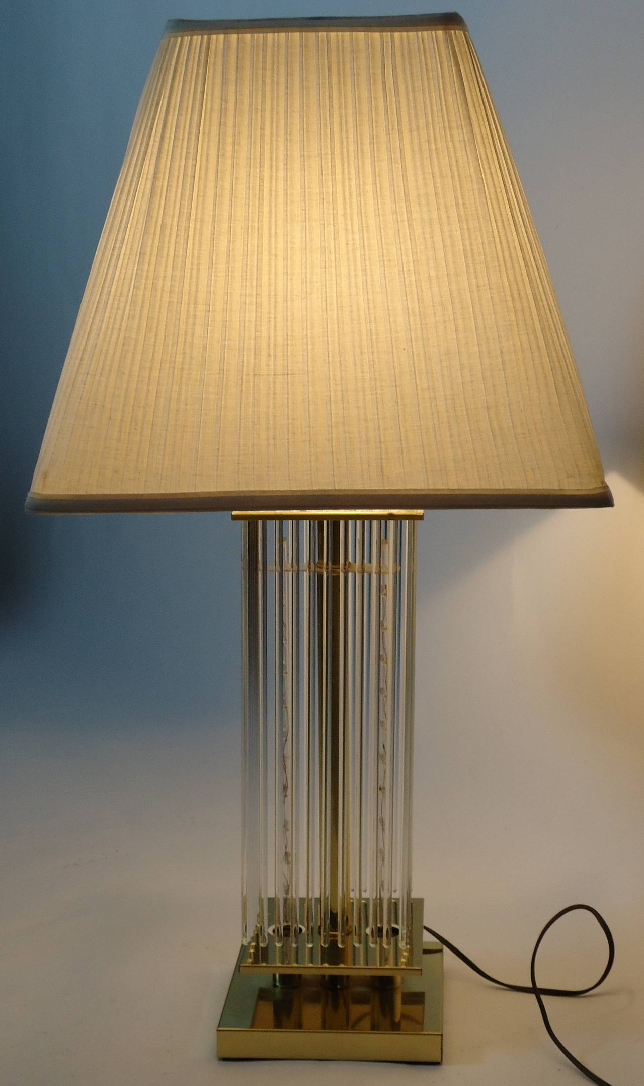 Tischlampe aus Kristallglas aus Gaetano Scolari im Stil von Gaetano Scolari, um 1970 (amerikanisch) im Angebot