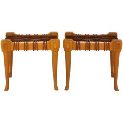 Vintage Pair of Neonakis "Archaic" Stools c.1980