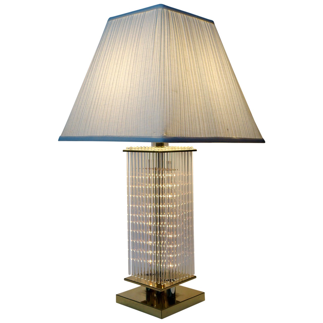 Liteline Glass Cane Table Lamp in the Style Gaetano Scolari, circa 1970 For Sale