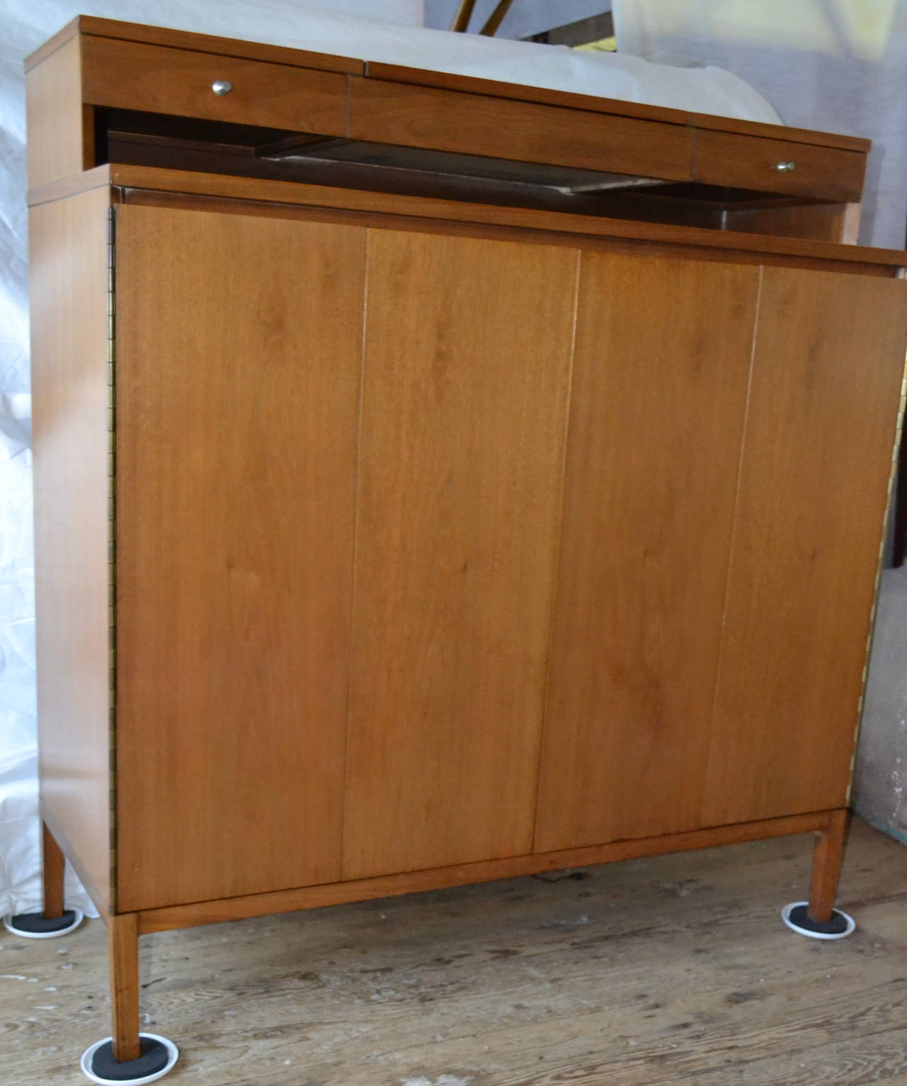 Walnut Paul McCobb Gentleman's Tall Chest Irwin Collection for Calvin Furniture, 1956 For Sale