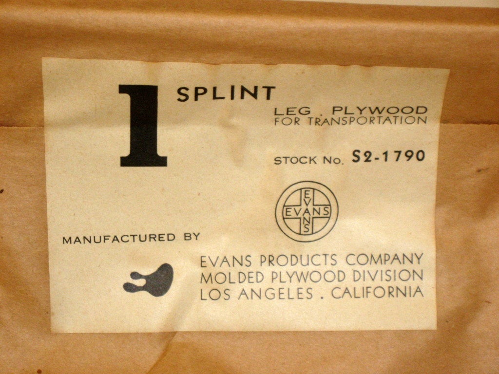 American 6 Wrapped Charles Eames Leg Splints 1942