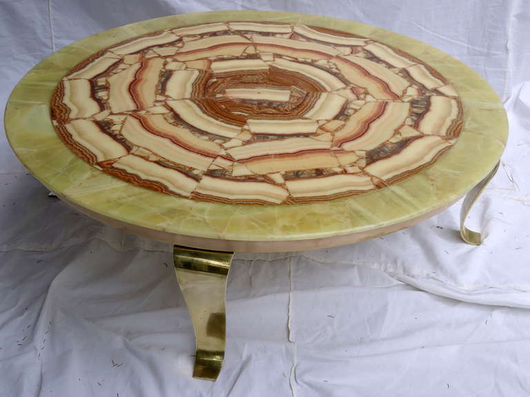 Mid-Century Modern Muller Onyx Top Arturo Pani Coffee Table, Mexico, circa 1960