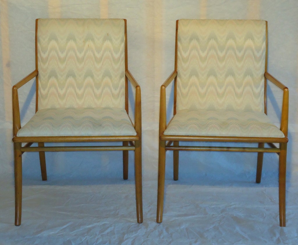 Set of 6 Robsjohn-Gibbings Saber Leg Dining Chairs 1953 1