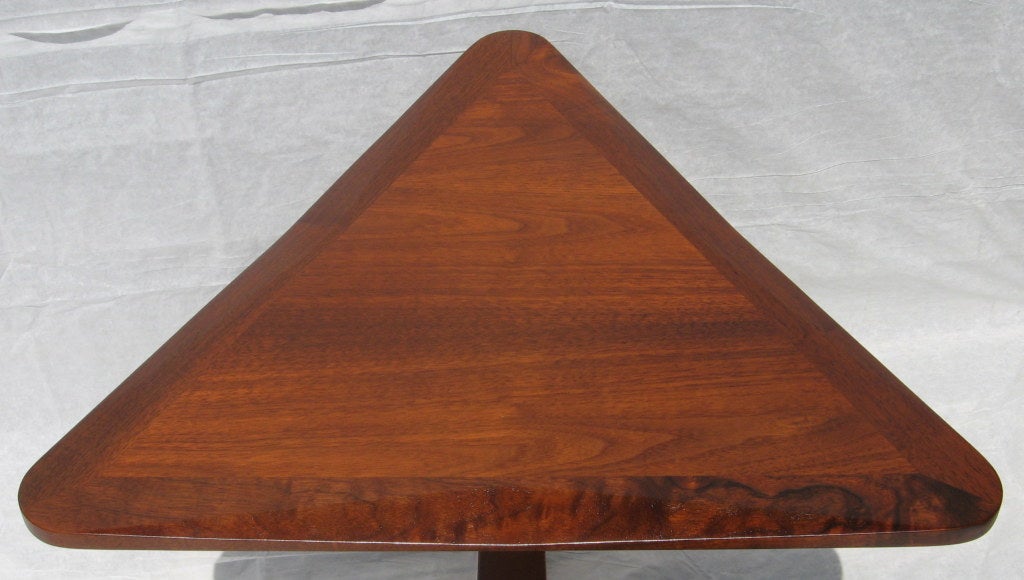 Mid-Century Modern Black Walnut Triangular End Table c.1955