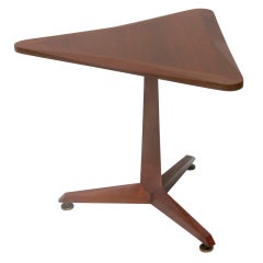 Retro Black Walnut Triangular End Table c.1955