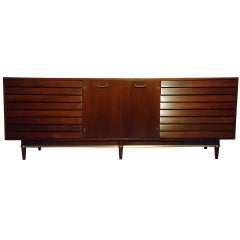 American Martinsville Nine-Drawer Walnut Dresser, circa 1955