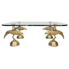 Table basse en bronze coulé:: style Armand Rateau:: vers 1974