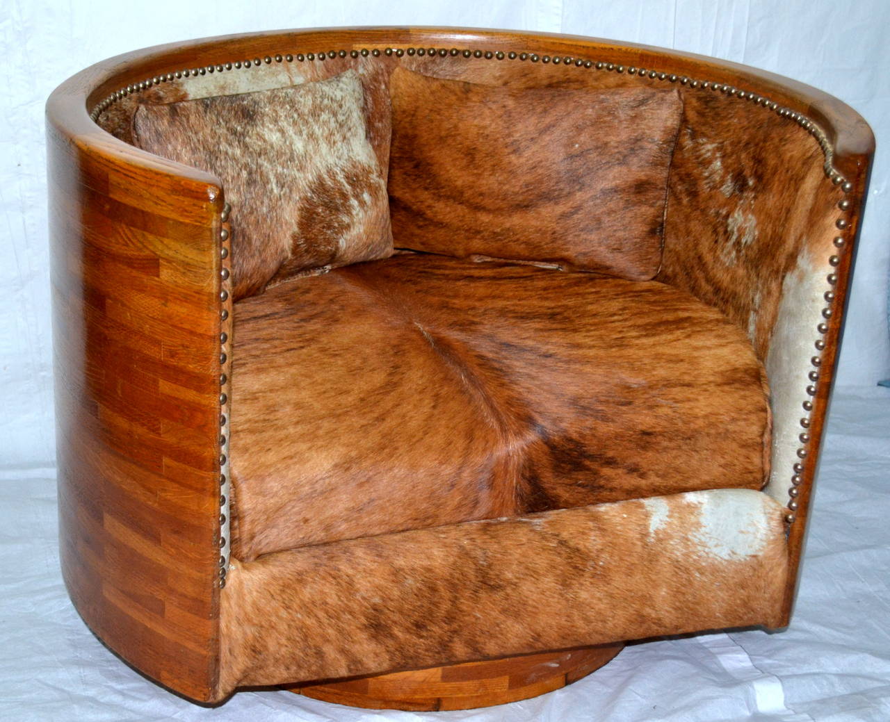 Studio-Crafted Swivel Lounge Chair, circa 1974 1