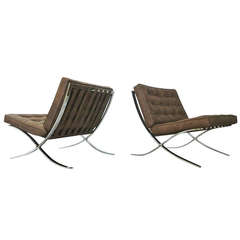 Newly Upholstered Barcelona Style Chairs, 1970s 5