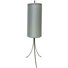 Vintage Brass Tripod Floor Lamp in the Style of Robsjohn-Gibbings, 1950