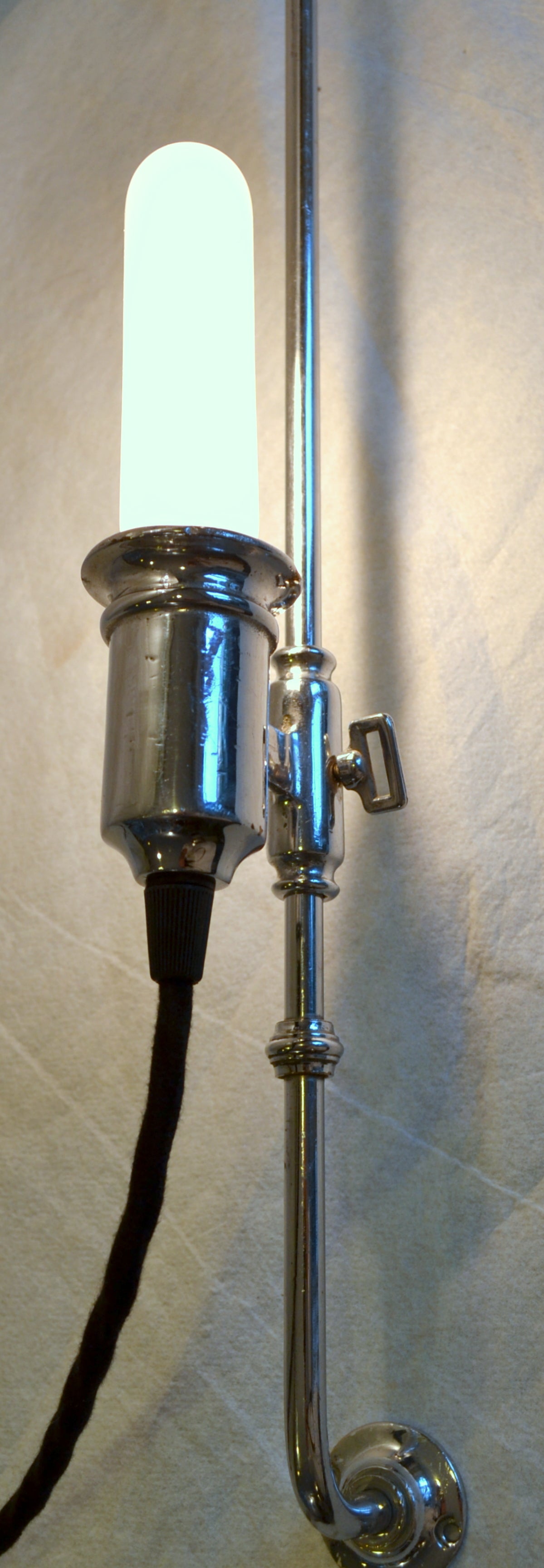 Machine-Made Arizona Biltmore Chrome-Plated Adjustable Sconces from 1929 Rare For Sale