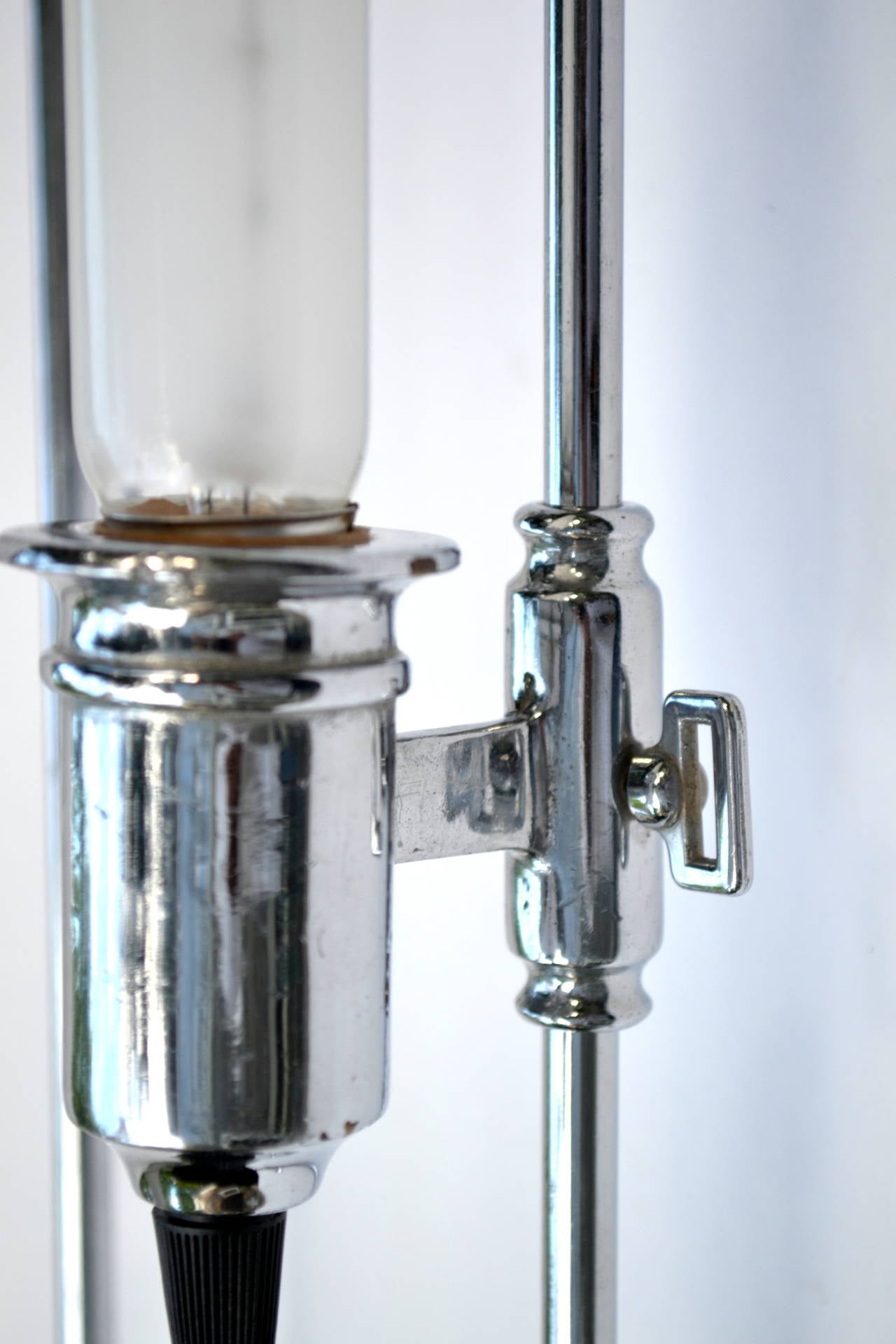 Brass Arizona Biltmore Chrome-Plated Adjustable Sconces from 1929 Rare