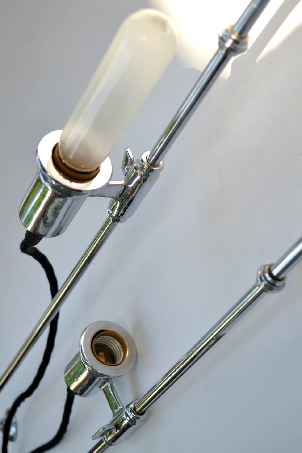 Art Deco Arizona Biltmore Chrome-Plated Adjustable Sconces from 1929 Rare For Sale