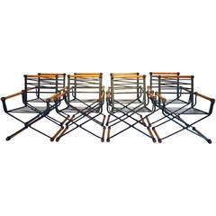 Six Cleo Baldon Midcentury Campaign Chairs Indoor/Outdoor, circa 1965
