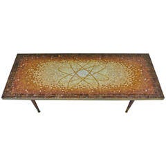 Retro Atomic Design Mosaic Tile Coffee Table by Genaro Alvarez, circa 1955