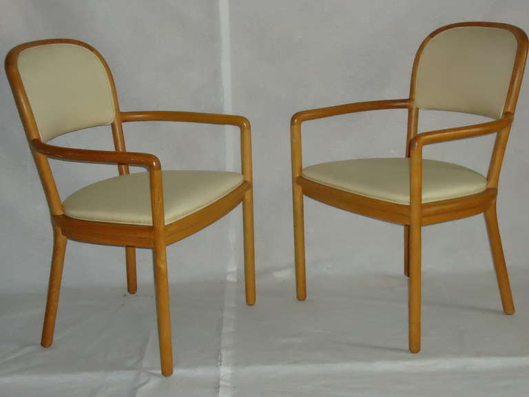 Late 20th Century Ward Bennett for Brickel Associates Eight Ash Dining Chairs, 1983