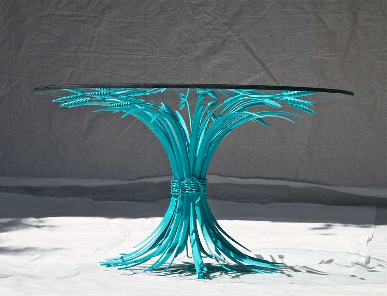 Glass Vintage Italian Hollywood Regency End Table with a Creative Twist of Color