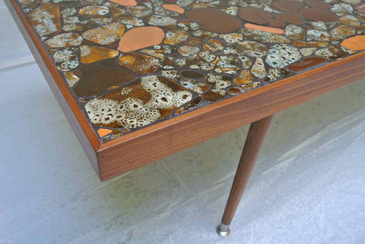 American   Mosaic Pebble tile Coffee Table, circa 1958