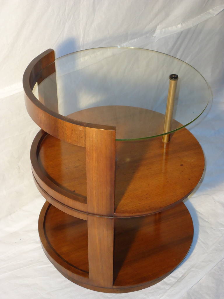 Rare Gilbert Rohde Three-Tier Side Table/Nightstand for Herman Miller c.1939 In Good Condition In Camden, ME