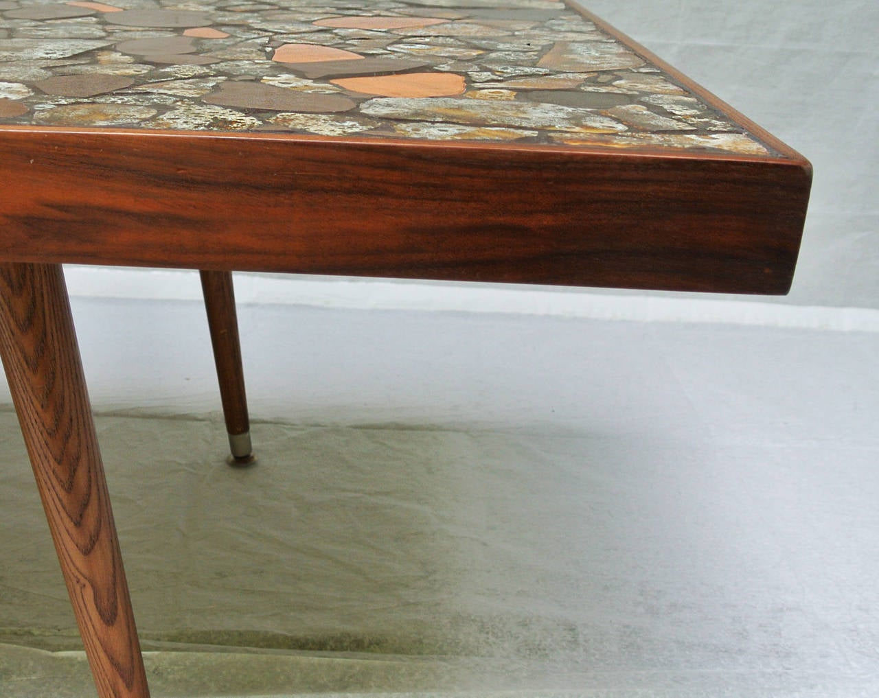 Ceramic Mosaic Pebble tile Coffee Table, circa 1958