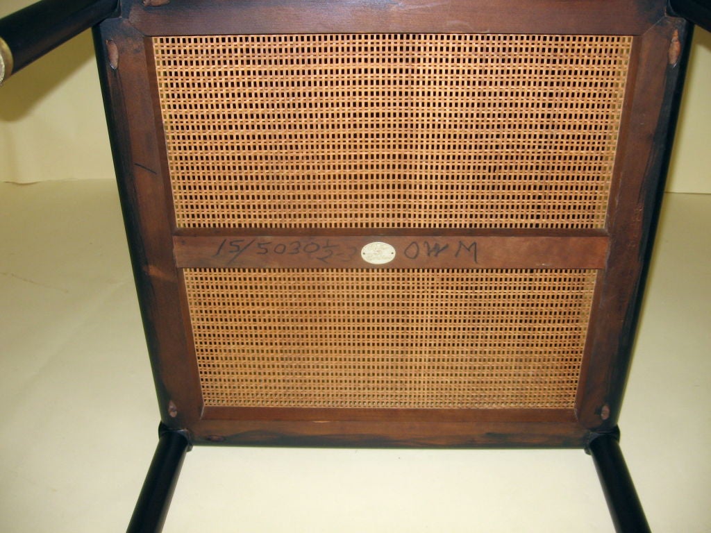 American Baker End Table with Caned Shelf