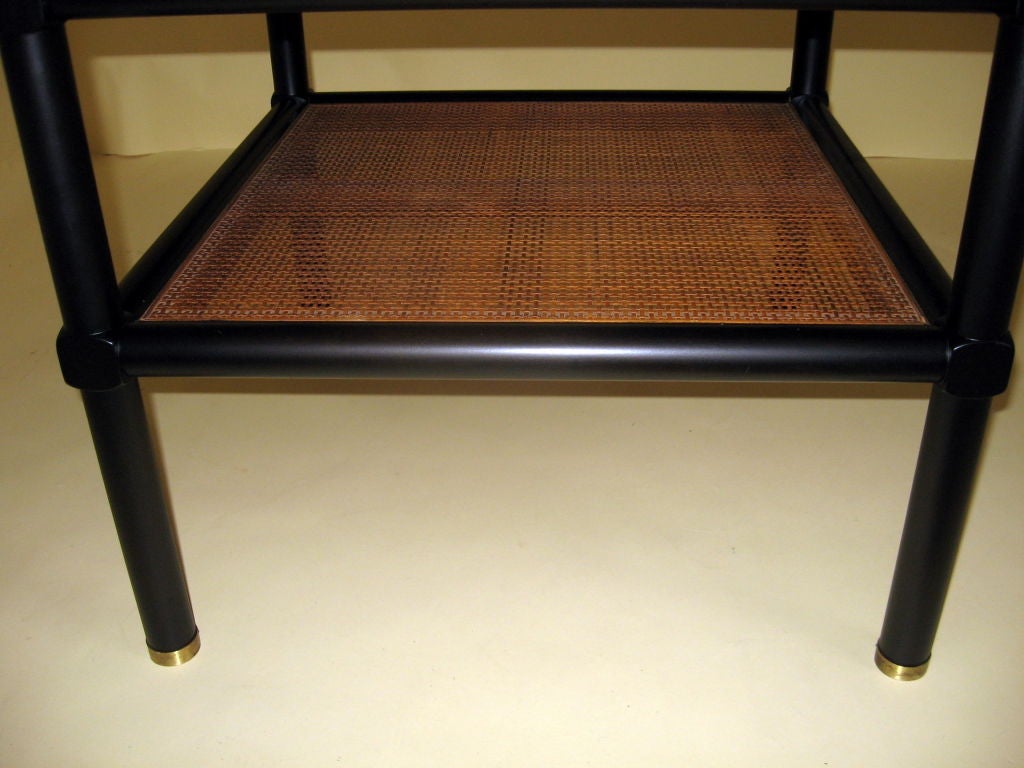 Baker End Table with Caned Shelf 1