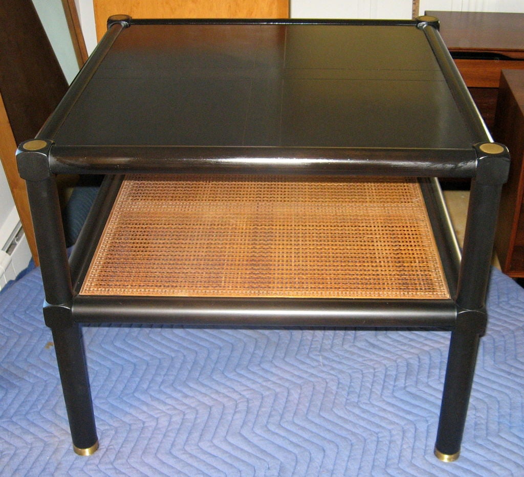 Baker End Table with Caned Shelf 4